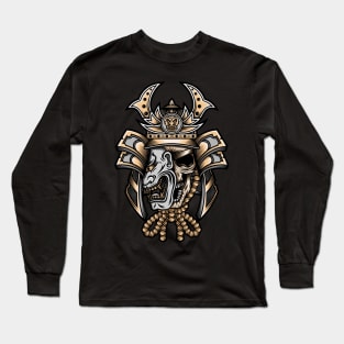 Japanese Samurai Skull Long Sleeve T-Shirt